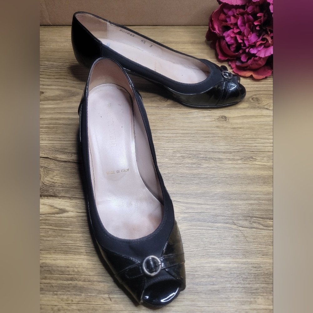 Bruno Magli vintage black patent leather heels Women's Size 6.5 - Picture 2 of 6